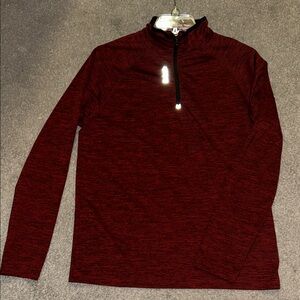 Reebok Red and Black Quarter-Zip Pullover